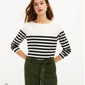 Ann Taylor Loft Bretton Mariner Style Striped Shirt
